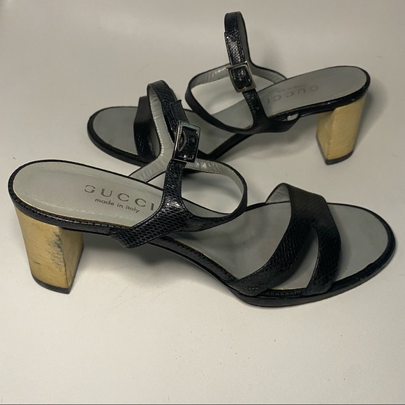 Gucci Black Block Heel Ankle Strap Sandal - Picture 15 of 16